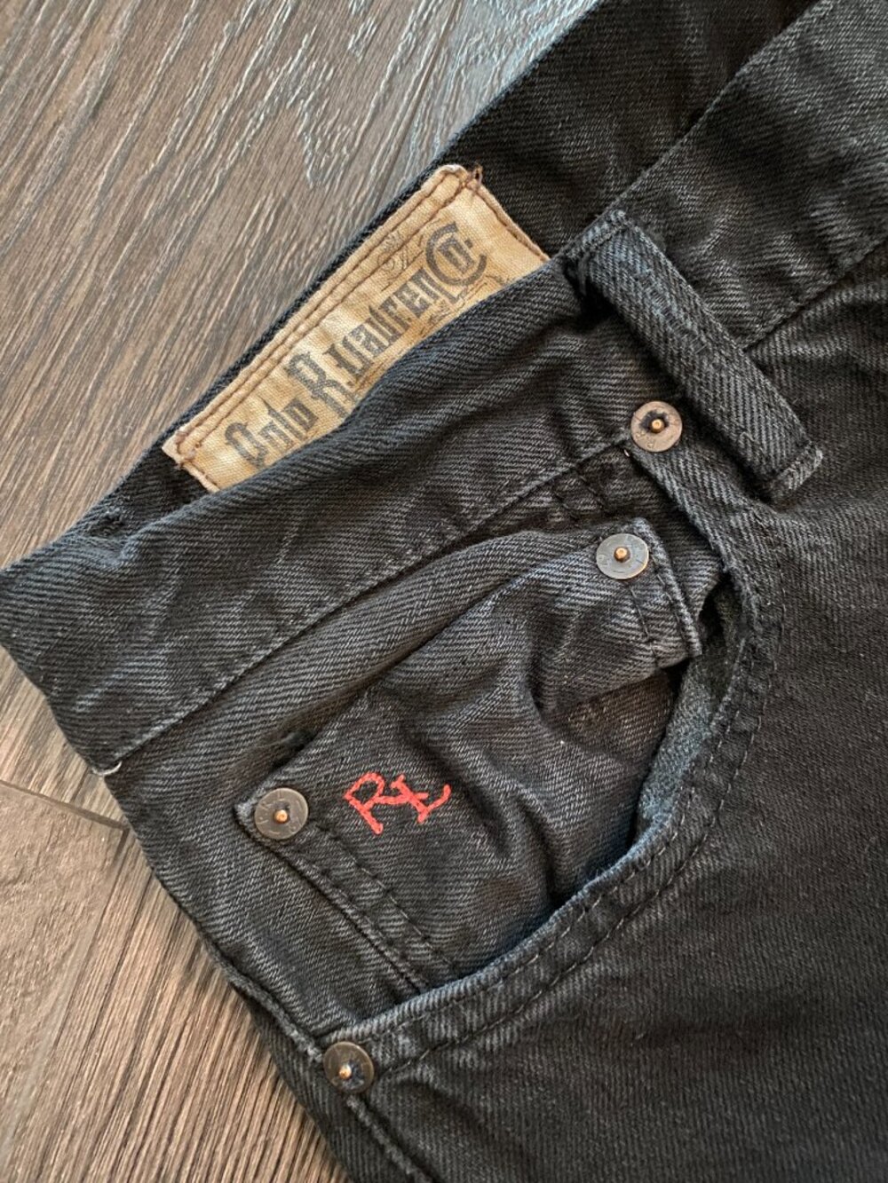 RALPH LAUREN WASH HUDSON BLACK JEANS SIZE 34 WAIST - Picture 2 of 11